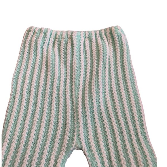 Vintage Baby Striped Pastel Chunky Knit Footed Tights - Picture 3 of 4